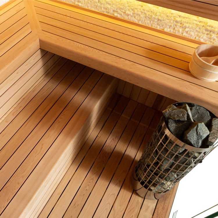 Finse Sauna | Red cedar | 250x250 | 9kW Cilindro | R6156K4 galerijafbeelding 15