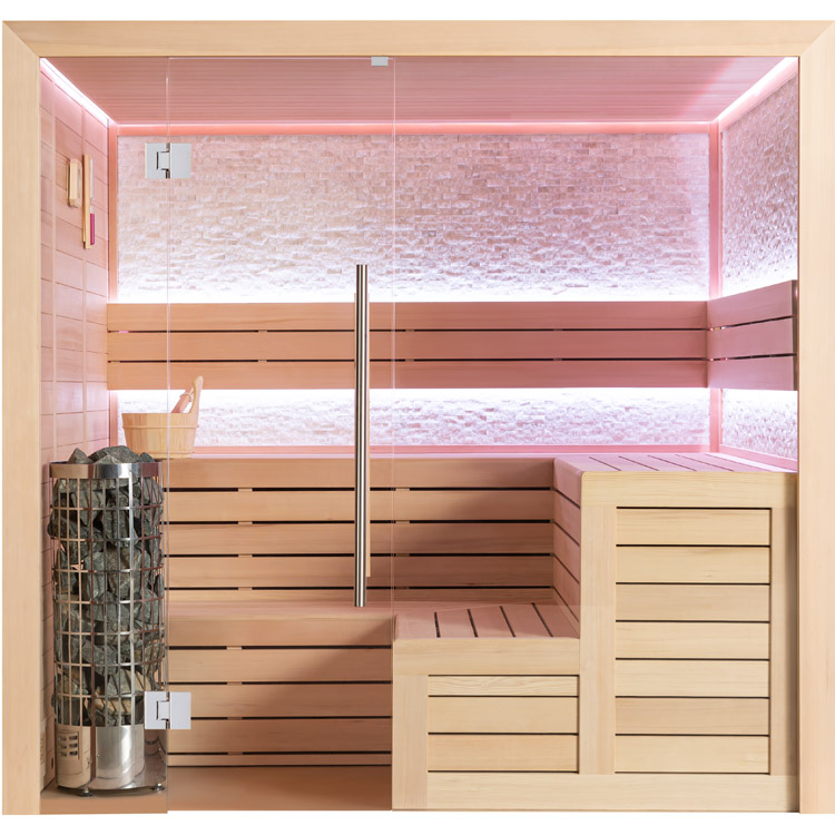 Hoofdafbeelding: Finse Sauna | Hemlock | 220x200 | 9kW Cilindro | R6158N