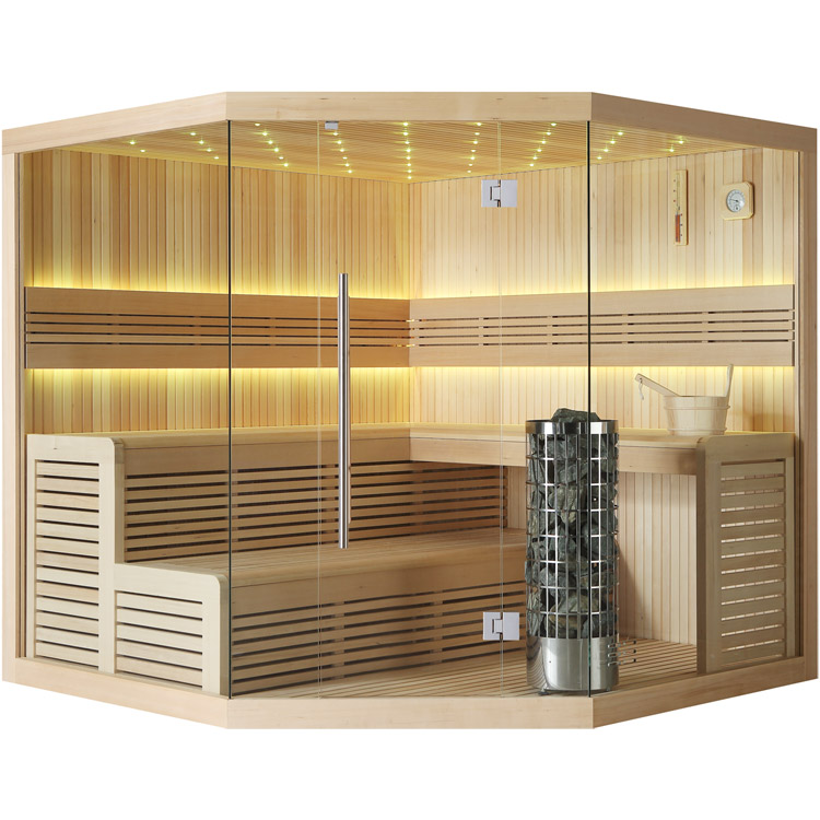 Hoofdafbeelding: Finse Sauna | Hemlock | 220x220 | 9kW Cilindro | R6666N