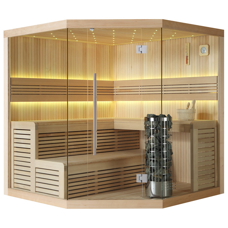 Hoofdafbeelding: Finse Sauna | Hemlock | 200x200 | 9kW Cilindro | R6666O