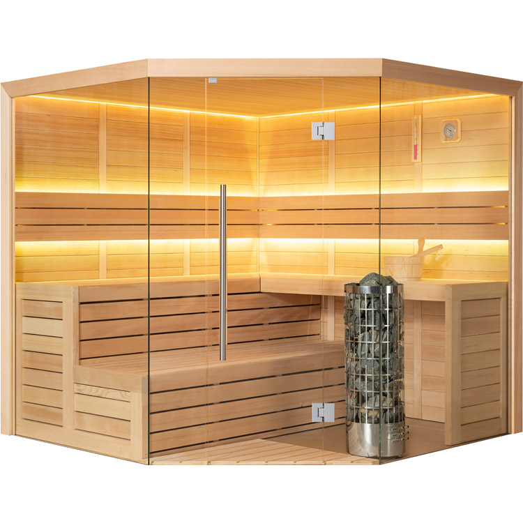 Hoofdafbeelding: Finse Sauna | Hemlock | 220x220 | 9kW Cilindro | R6166N