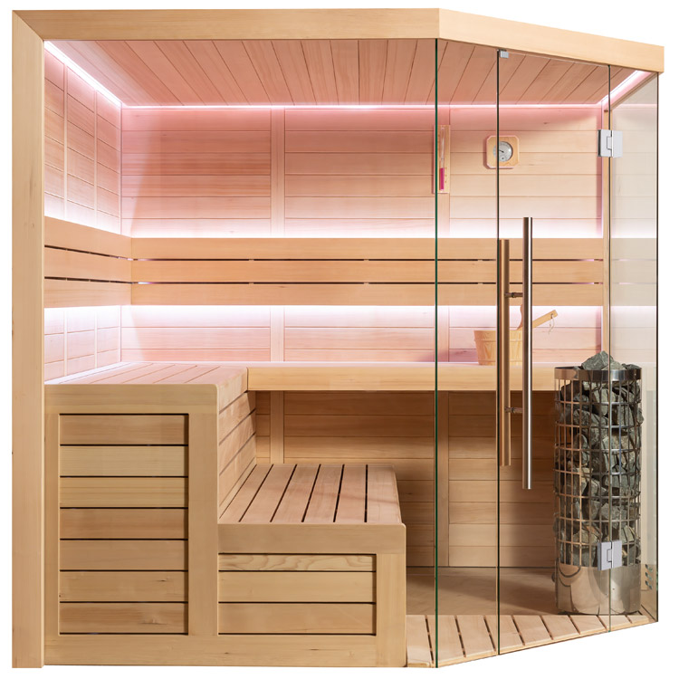 Finse Sauna | Hemlock | 220x220 | 9kW Cilindro | R6166N galerijafbeelding 3