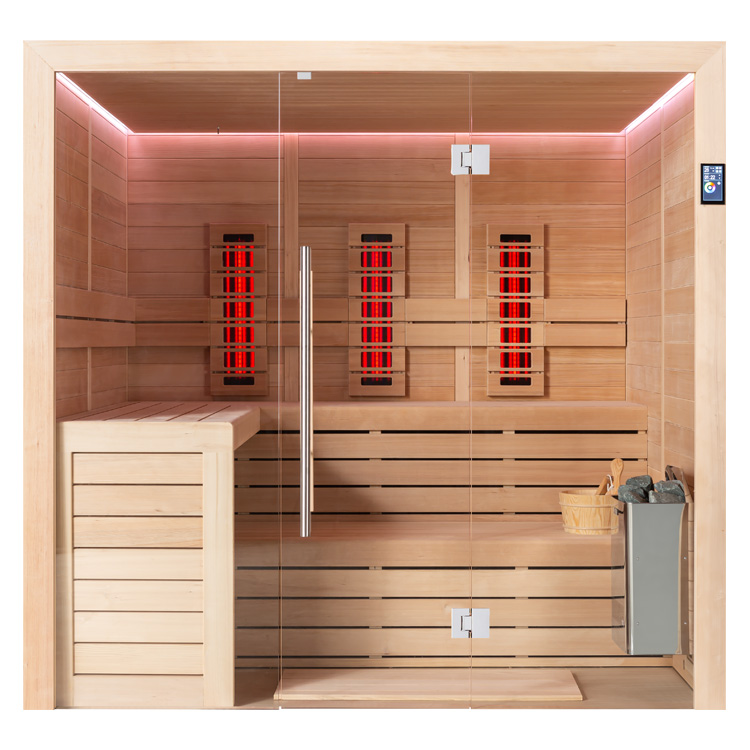 Hoofdafbeelding: Combi Sauna | Hemlock | 220x200 | 9kW TheWall | R6167N4