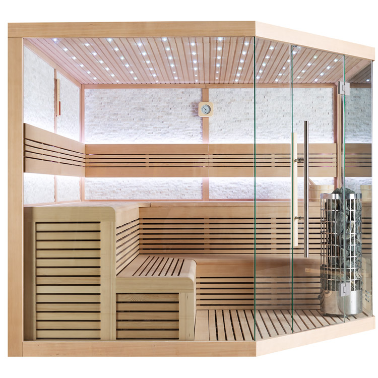 Finse Sauna | Hemlock | 250x250 | 9kW Virta Bi-O | O6657 galerijafbeelding 11