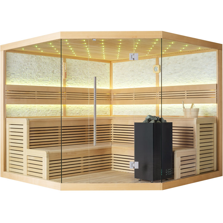 Finse Sauna | Hemlock | 250x250 | 9kW Virta Bi-O | O6657 galerijafbeelding 12