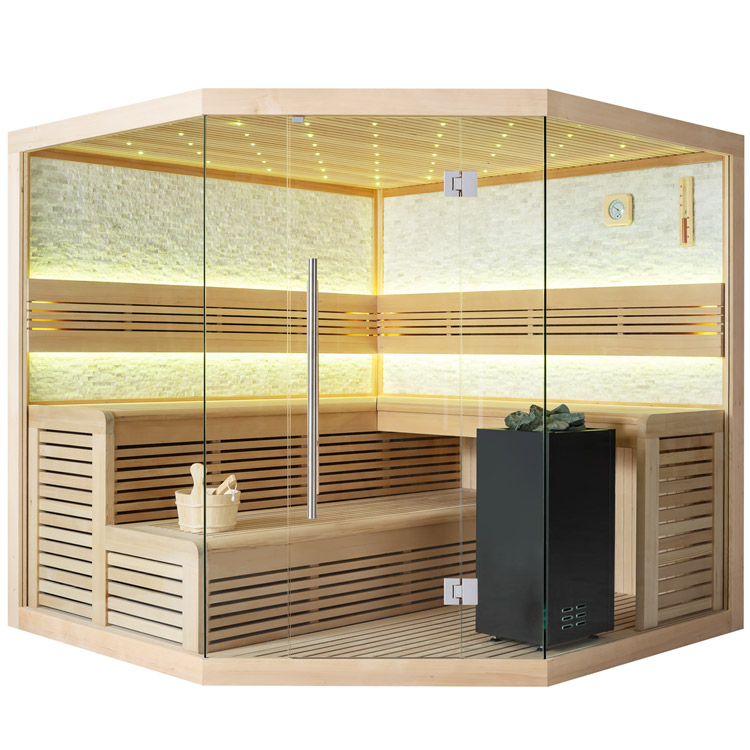 Finse Sauna | Hemlock | 220x220 | 9kW Virta Bi-O | O6656N galerijafbeelding 12