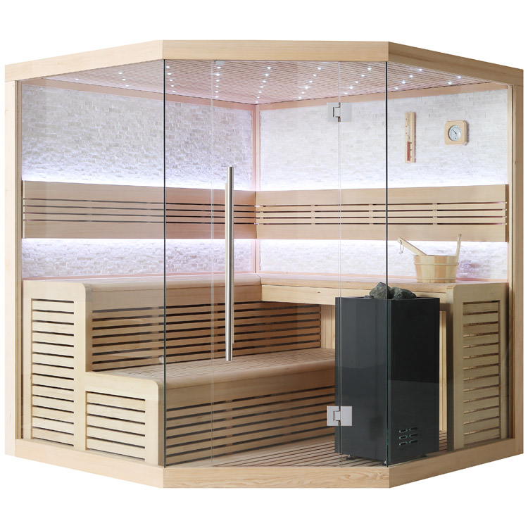 Finse Sauna | Populier | 200x200 | 9kW Virta Bi-O | O6656O galerijafbeelding 2