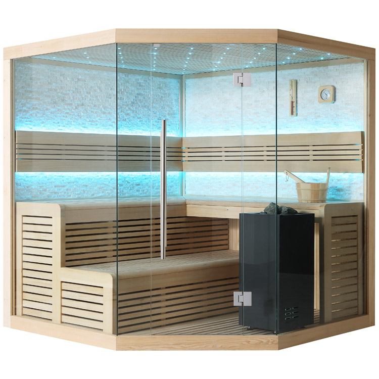 Hoofdafbeelding: Finse Sauna | Populier | 200x200 | 9kW EOS BiO-Cubo | O6656O1