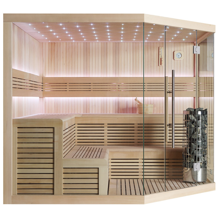 Finse Sauna | Hemlock | 250x250 | 9kW Virta Bi-O | O6667 galerijafbeelding 1