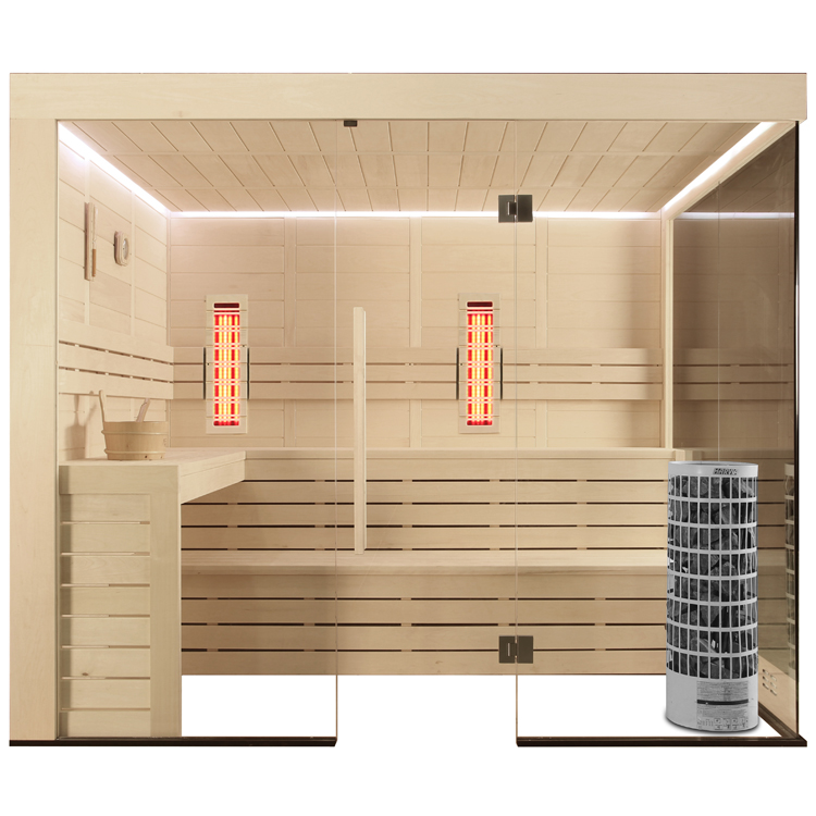 Combi Sauna | Populier | 266x198 | 9kW Cilindro | R6750N
