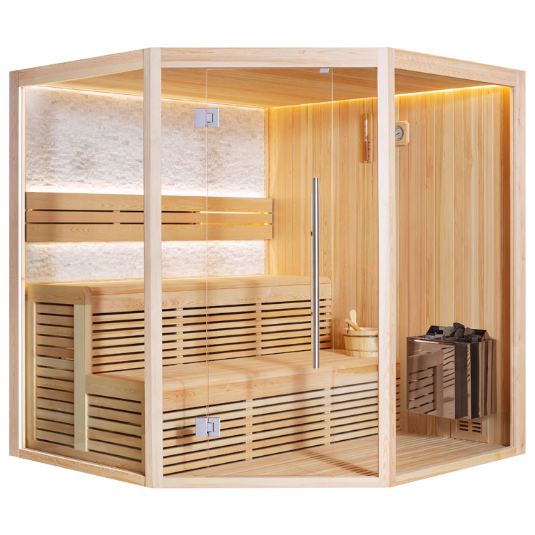 Finse Sauna | Dennen | 200x200 | 9kW Viking Bi-O | O6366K galerijafbeelding 10