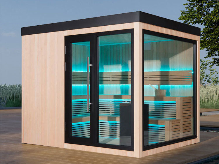 Hoofdafbeelding: Finse Sauna | Hemlock | 300x235 | 12kW EOS BiO-Cubo | HAXABJA10