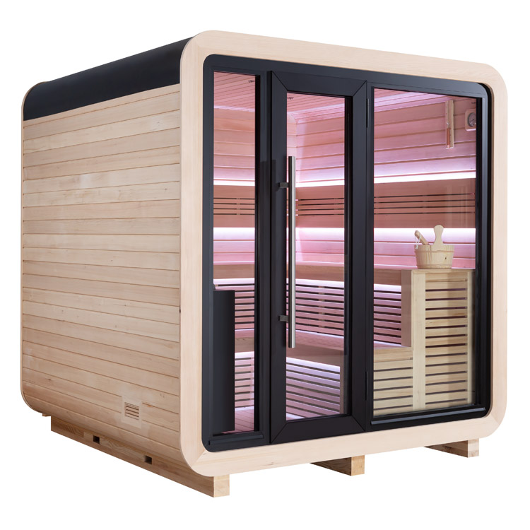Hoofdafbeelding: Finse Sauna | Hemlock | 225x225 | Zonder saunakachel | HAXABJA20