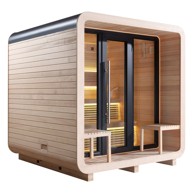 Hoofdafbeelding: Finse Sauna | Hemlock | 225x225 | Zonder saunakachel | HAXABJA24