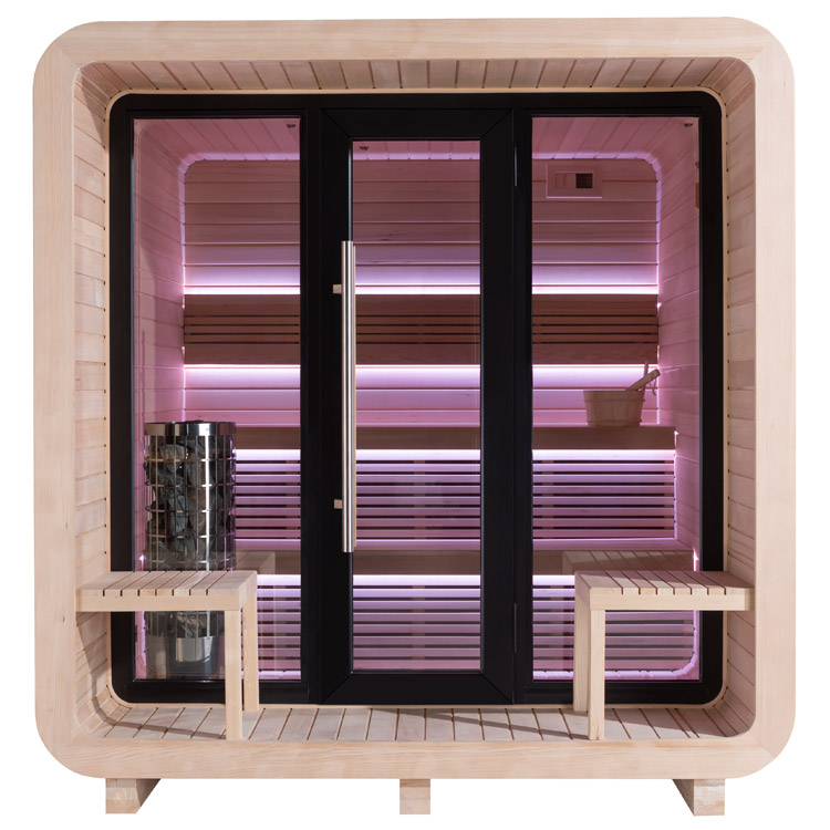 Finse Sauna | Hemlock | 225x225 | Zonder saunakachel | HAXABJA24 galerijafbeelding 1