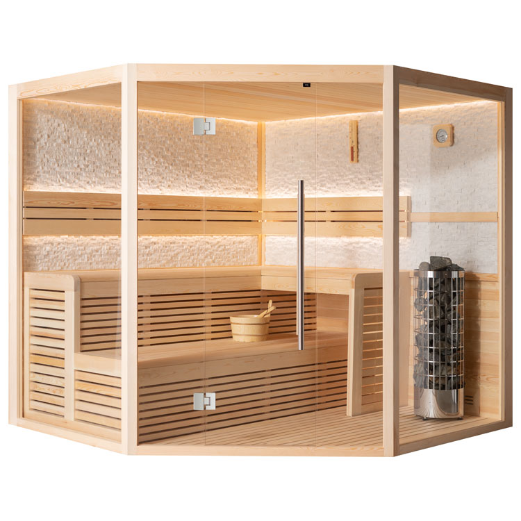 Finse Sauna | Dennen | 220x220 | 9kW Cilindro | HAXABJA28 galerijafbeelding 10