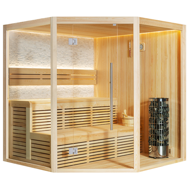 Finse Sauna | Dennen | 200x200 | 9kW Cilindro | R6366K1 galerijafbeelding 10