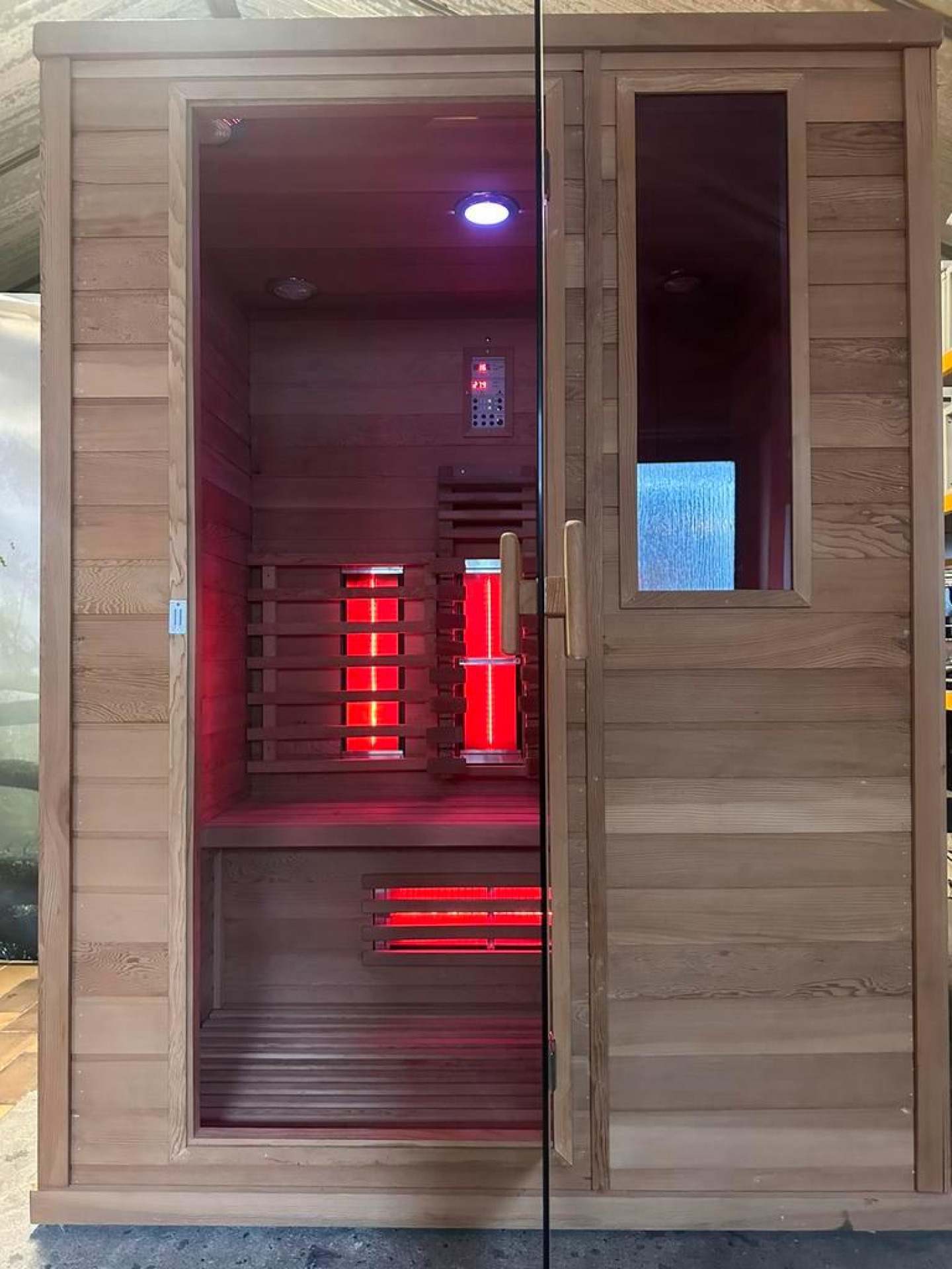 Combi (korte golf) Sauna | Hemlock | 150x120 | 3.5kW Vega | UCQXY