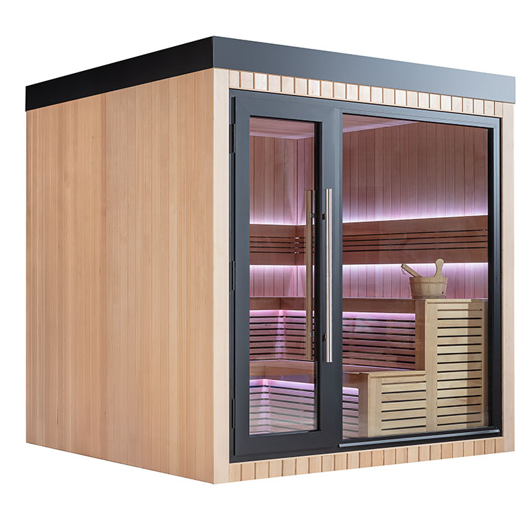 Finse Sauna | Hemlock | 235x235 | 9kW Cilindro | HAXABJA34 galerijafbeelding 1