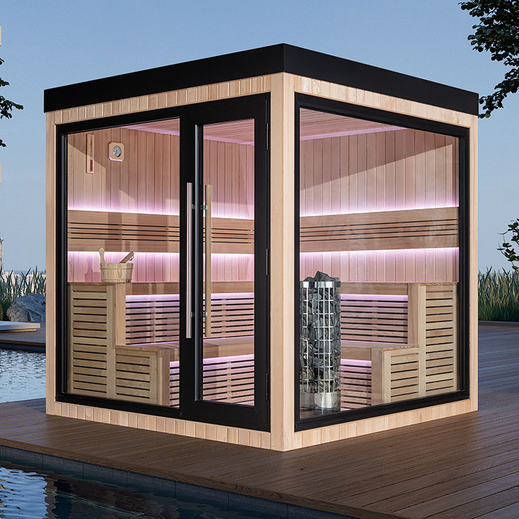 Hoofdafbeelding: Finse Sauna | Hemlock | 235x235 | 9kW Cilindro | HAXABJA37