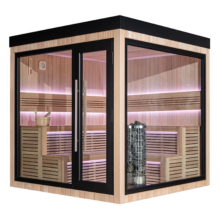 Finse Sauna | Hemlock | 235x235 | 9kW Cilindro | HAXABJA37 galerijafbeelding 1