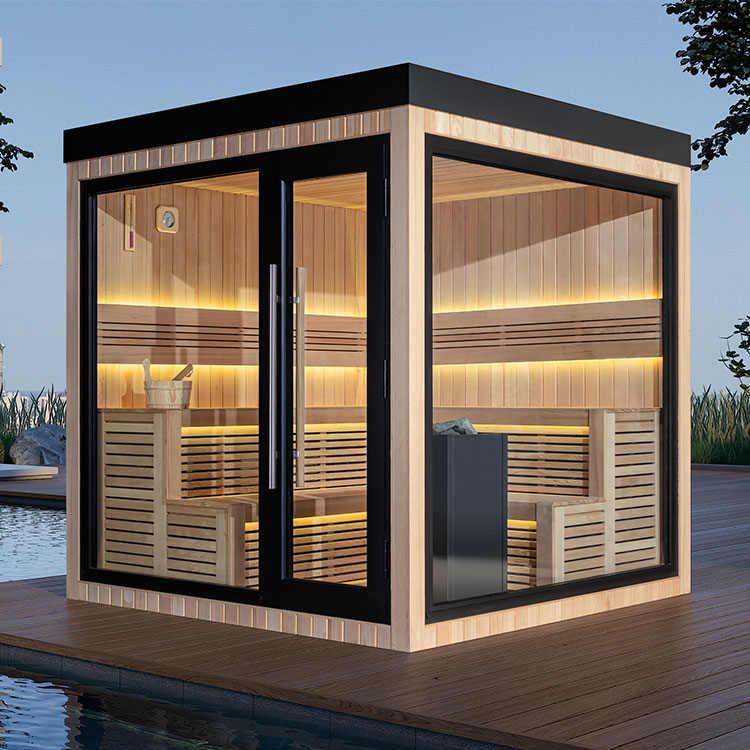 Hoofdafbeelding: Finse Sauna | Hemlock | 235x235 | 9kW EOS Cubo | HAXABJA41