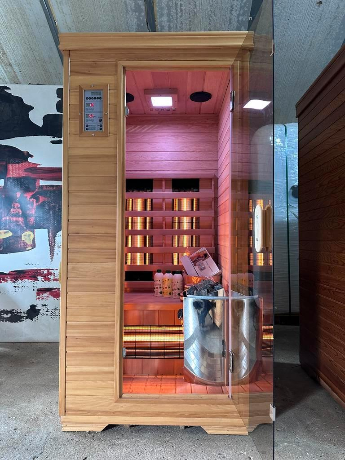 Combi Sauna | Duo Golf | Hemlock | 90x90 | 3,5kW Vega | 5DFX7