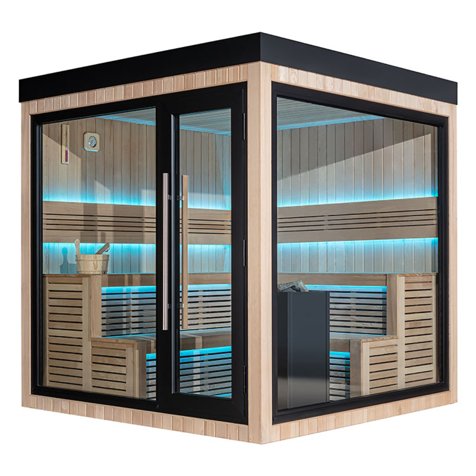 Finse Sauna | Hemlock | 235x235 | 9kW EOS BiO-Cubo | HAXABJA40