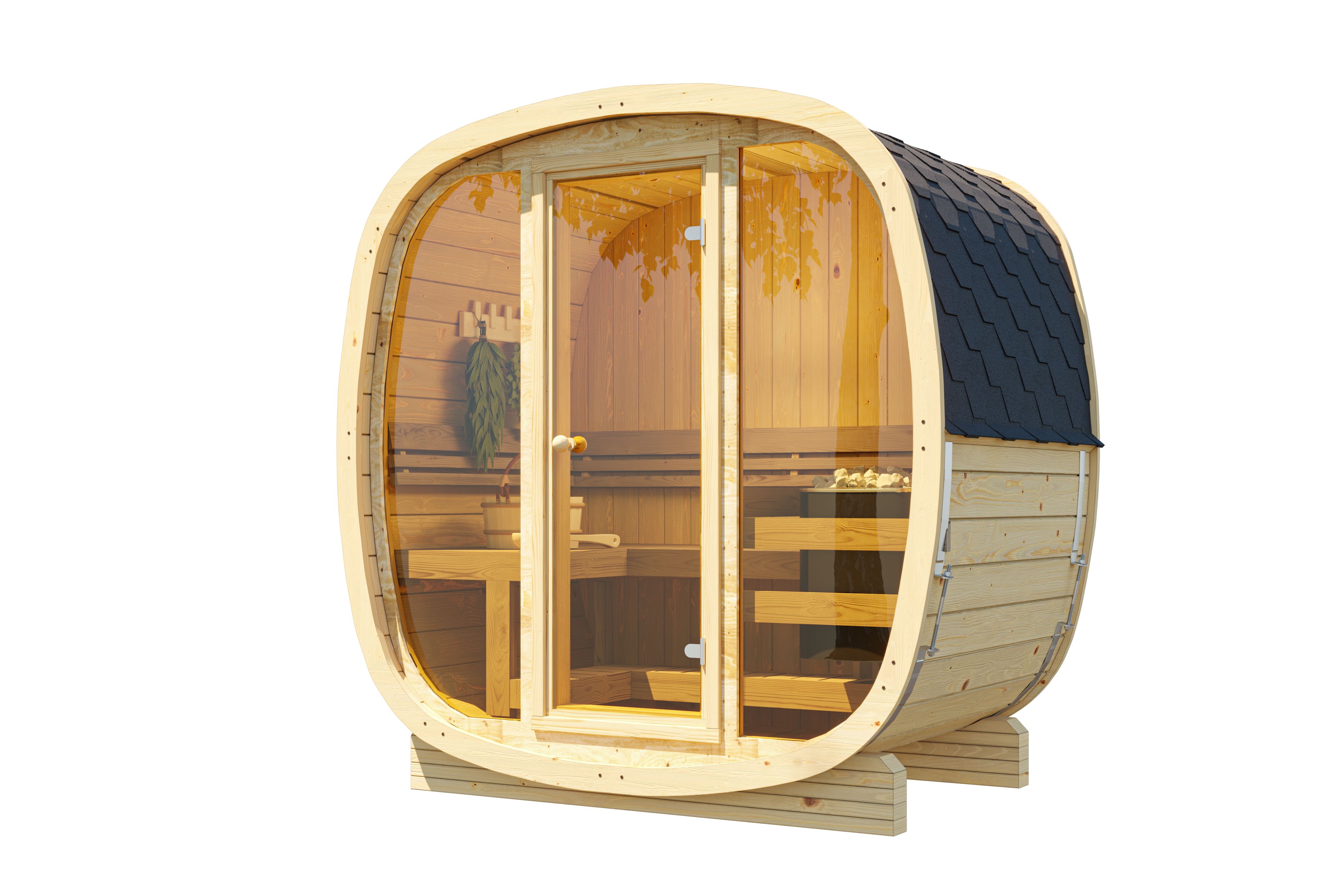 Sauna Barrel Lemmer | Vurenhout | 216x216x130 | Zonder saunakachel | FJ607370