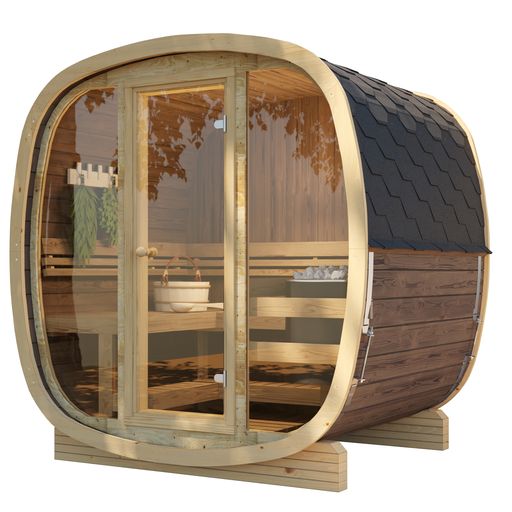 Hoofdafbeelding: Sauna Barrel Erzberg | Vurenhout | 216x216x160 | Zonder saunakachel | 8865876