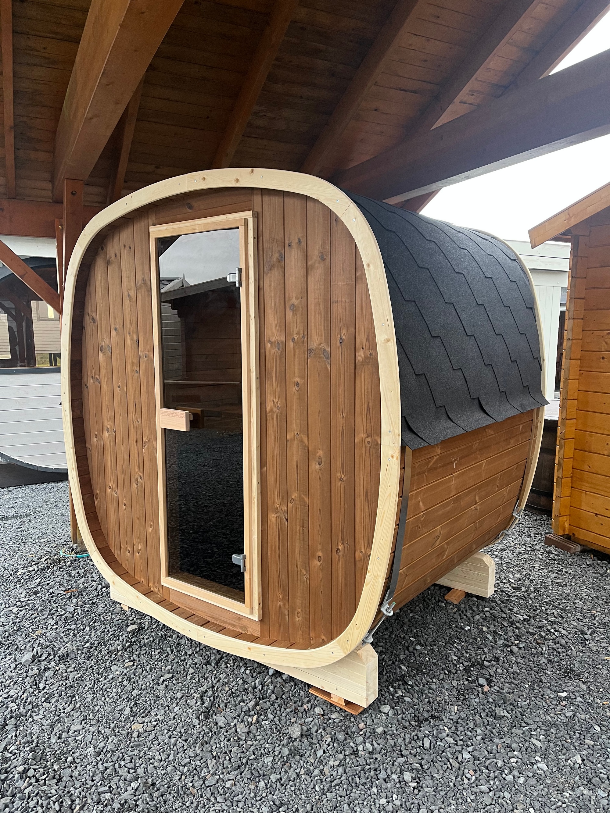 Sauna Barrel Erzberg | Vurenhout | 216x216x160 | Zonder saunakachel | 8865876 galerijafbeelding 2