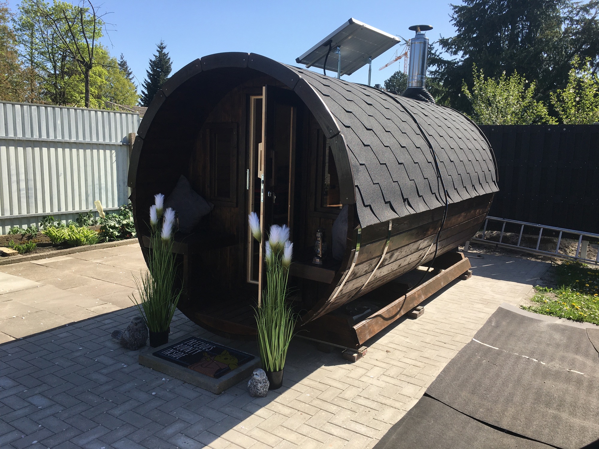Sauna Barrel Spreewoud | Vurenhout | 204x204x400 | Zonder saunakachel | 8865585 galerijafbeelding 4