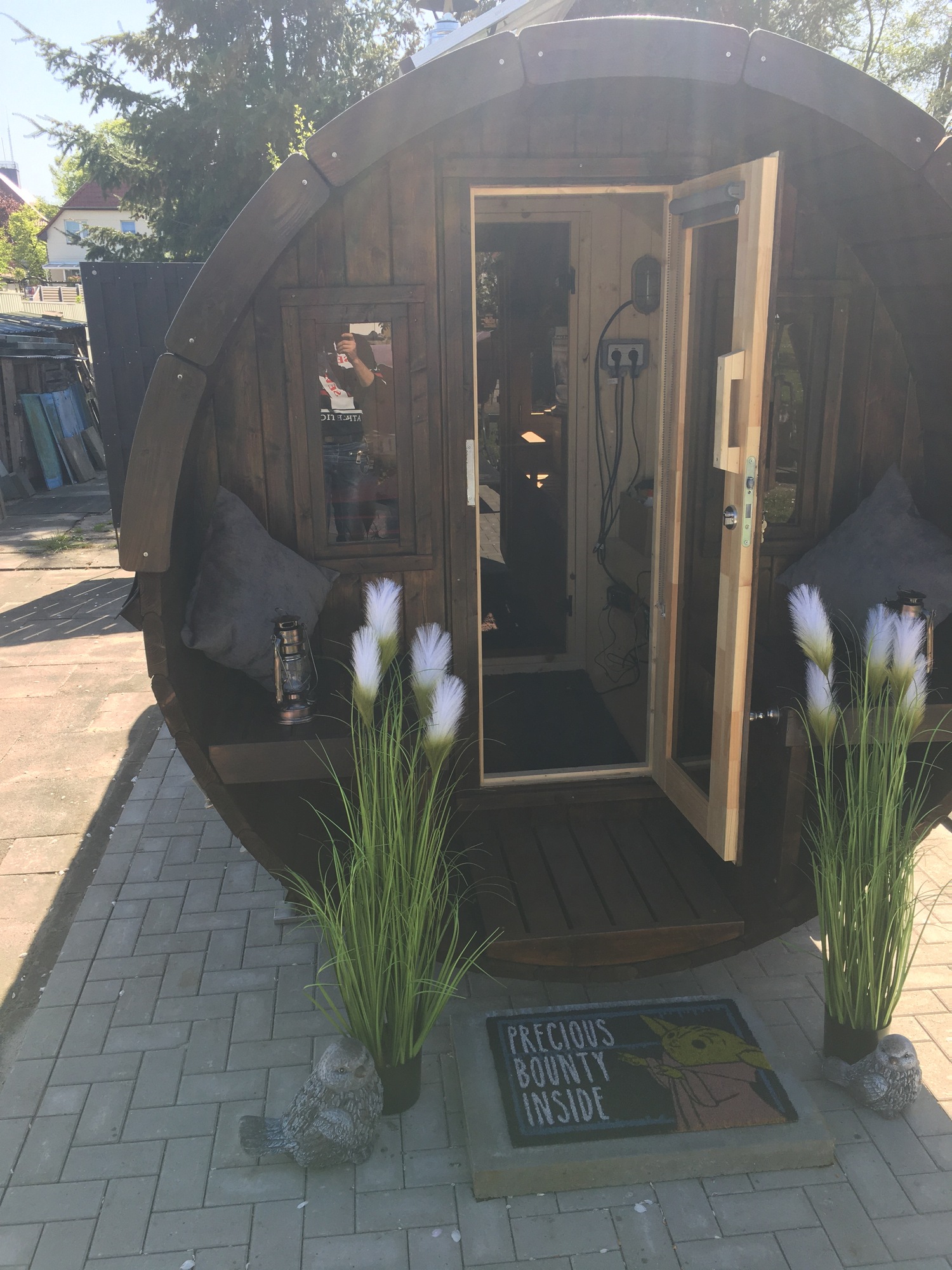 Sauna Barrel Spreewoud | Vurenhout | 204x204x400 | Zonder saunakachel | 8865585 galerijafbeelding 6