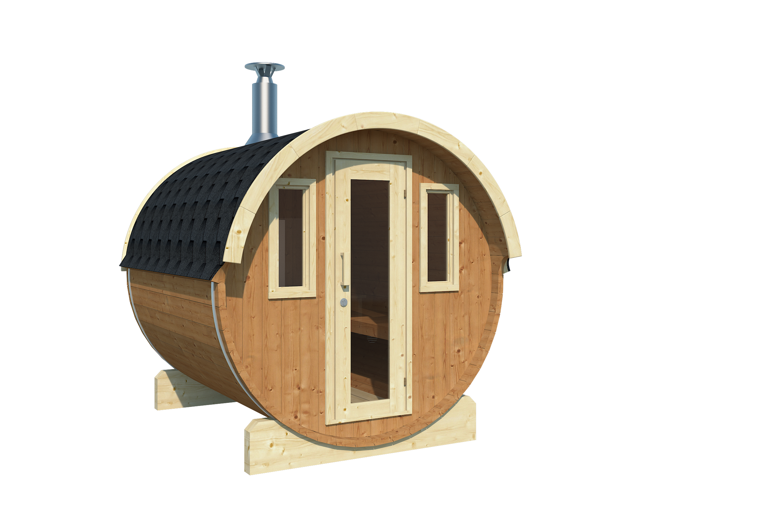 Sauna Barrel Odenwoud | Vurenhout | 204x204x235 | Zonder saunakachel | 8865707