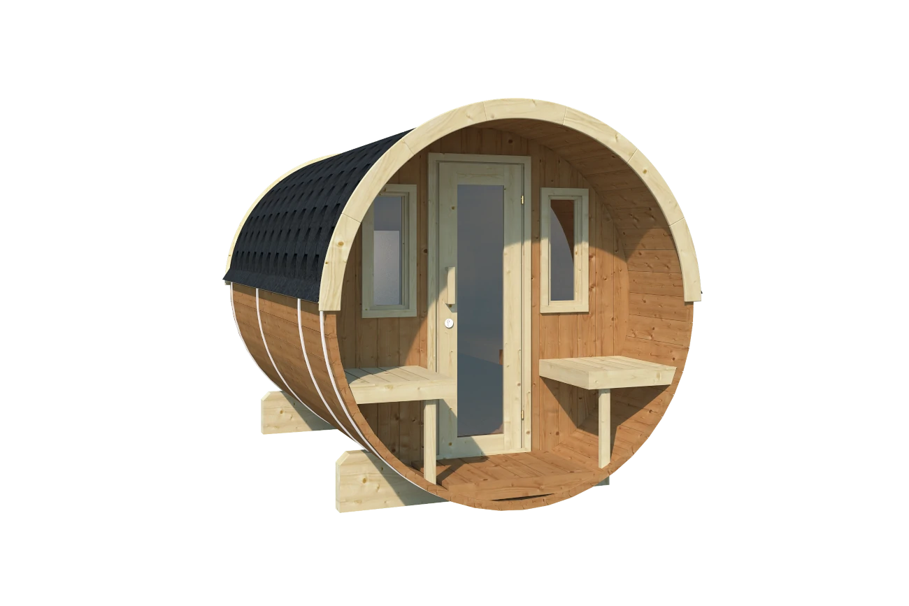 Sauna Barrel Westerwoud | Vurenhout | 204x204x300 | Zonder saunakachel | 8865593