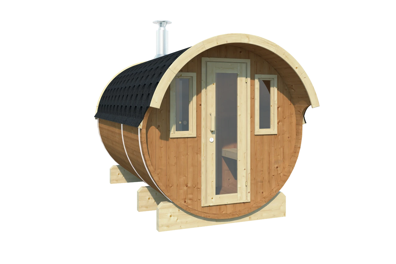 Sauna Barrel Zwartewoud | Vurenhout | 204x204x330 | Zonder saunakachel | 8865754 galerijafbeelding 3
