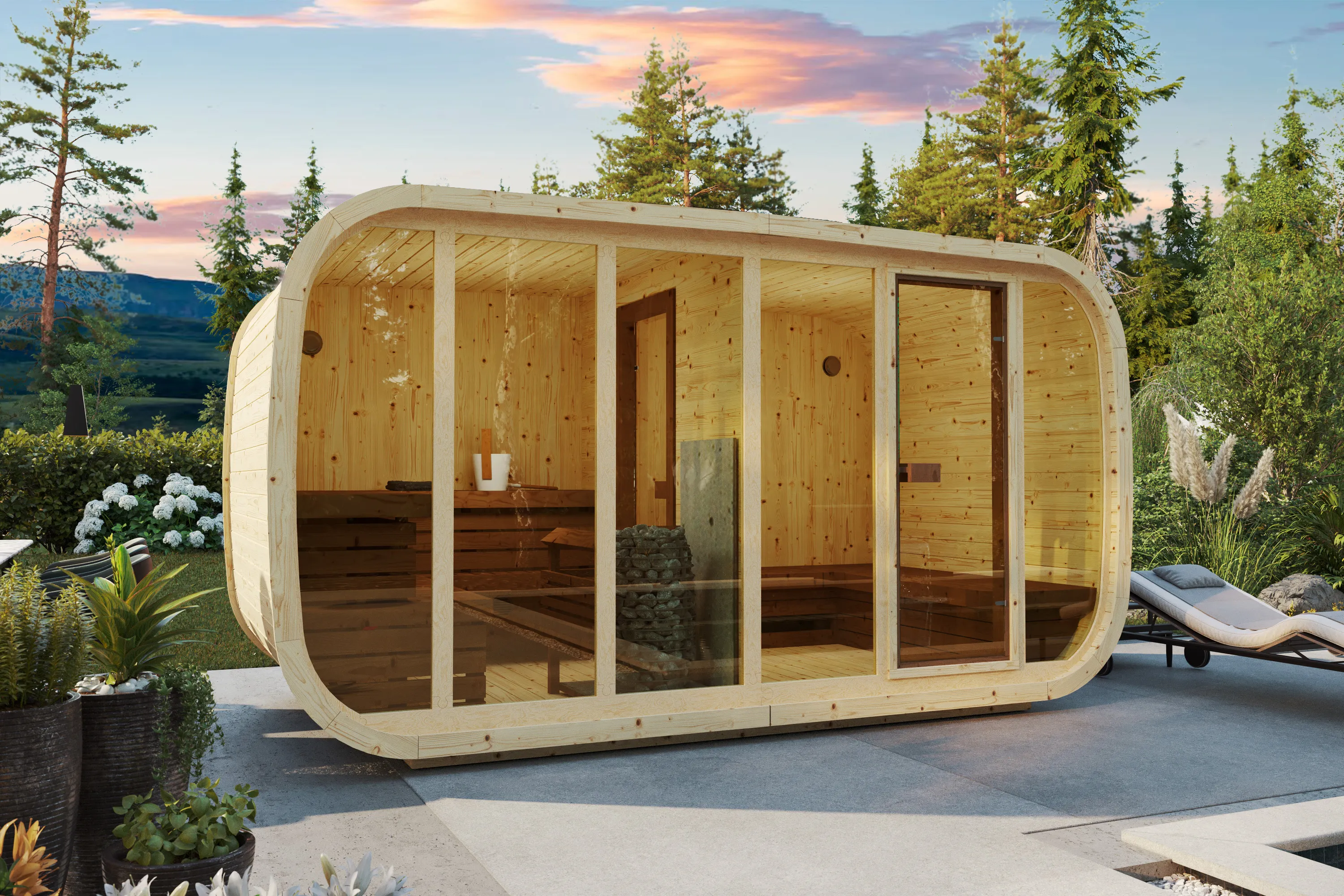 Sauna Barrel Klaar | Vurenhout | 230x230x360 | Zonder saunakachel | Xy785J67JJ galerijafbeelding 1