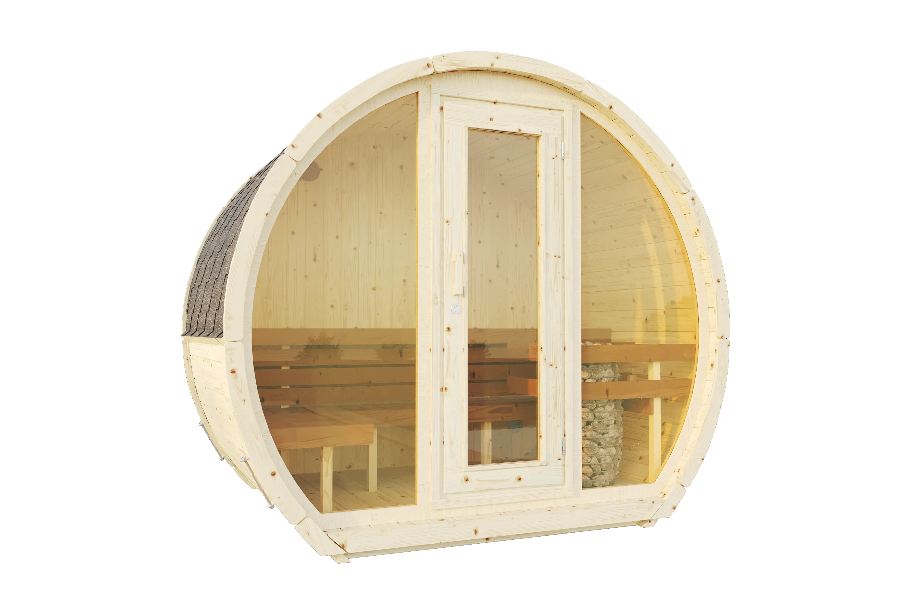 Hoofdafbeelding: Sauna Barrel Susi | Vurenhout | 265x230x160 | Zonder saunakachel | FH615JJgx