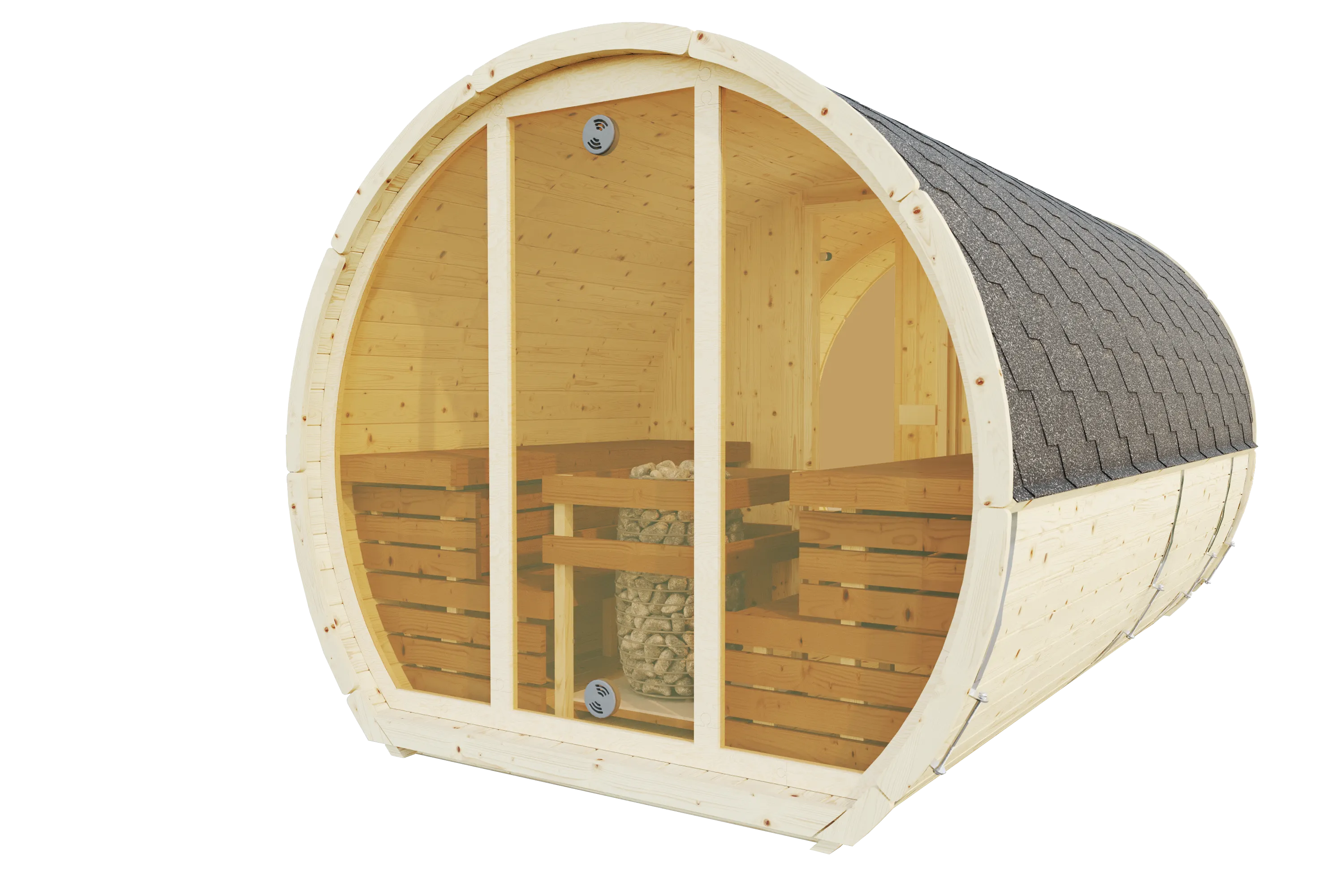 Sauna Barrel Susi | Vurenhout | 265x230x400 | Zonder saunakachel | FH955JJgx galerijafbeelding 3