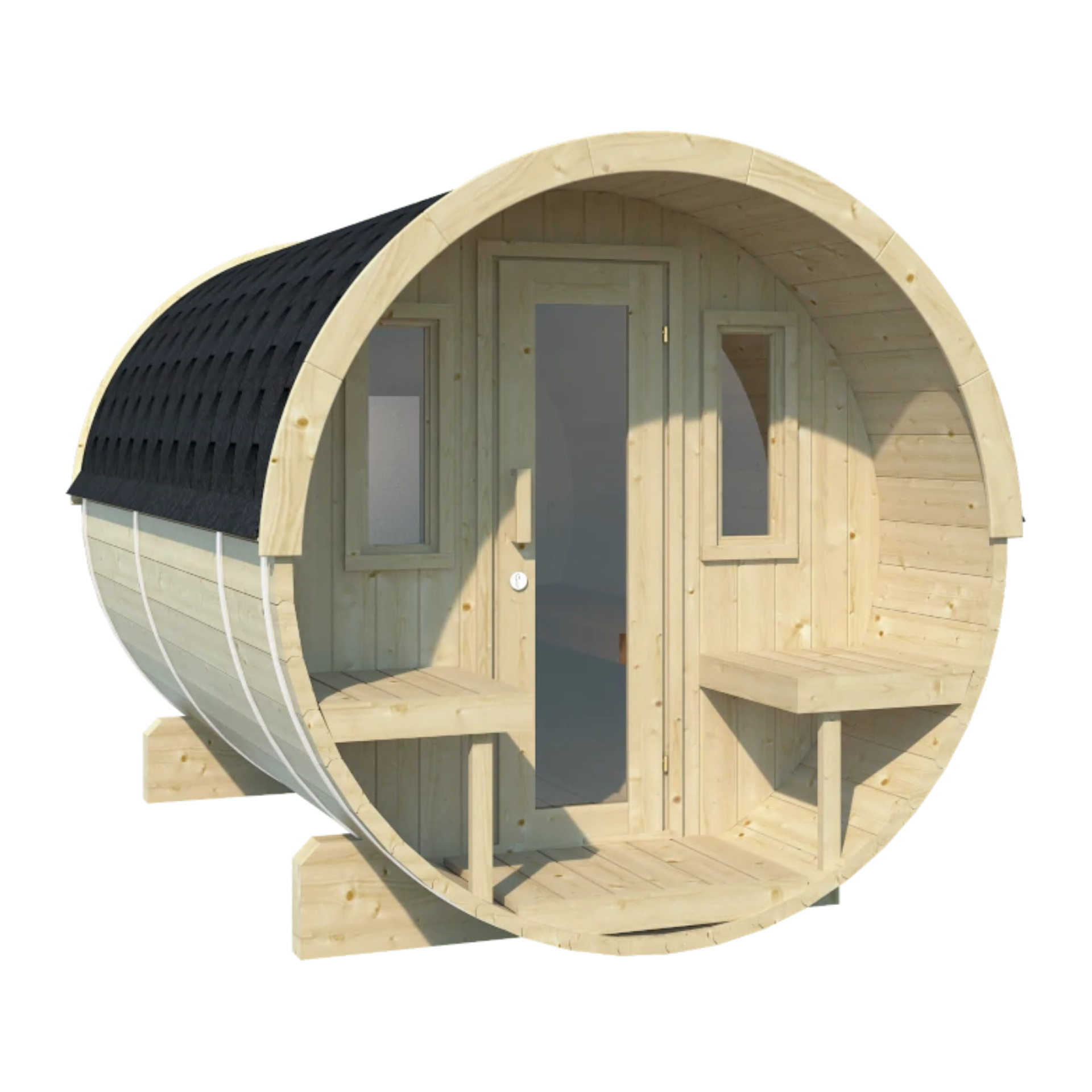 Sauna Barrel Westerwoud | Vurenhout | 204x204x300 | Zonder saunakachel | 8865573