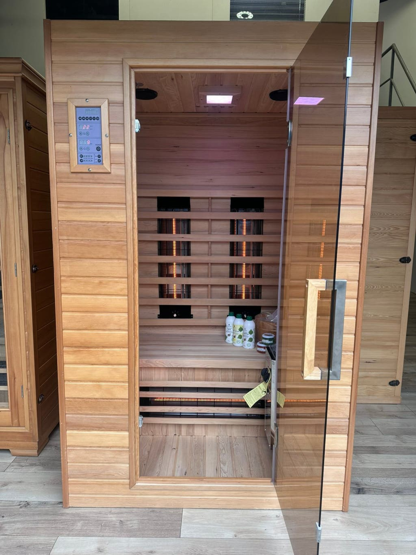Hoofdafbeelding: Combi Sauna | Full Spectrum | Hemlock | 120x100 | 3.5kW Vega | PWMHK