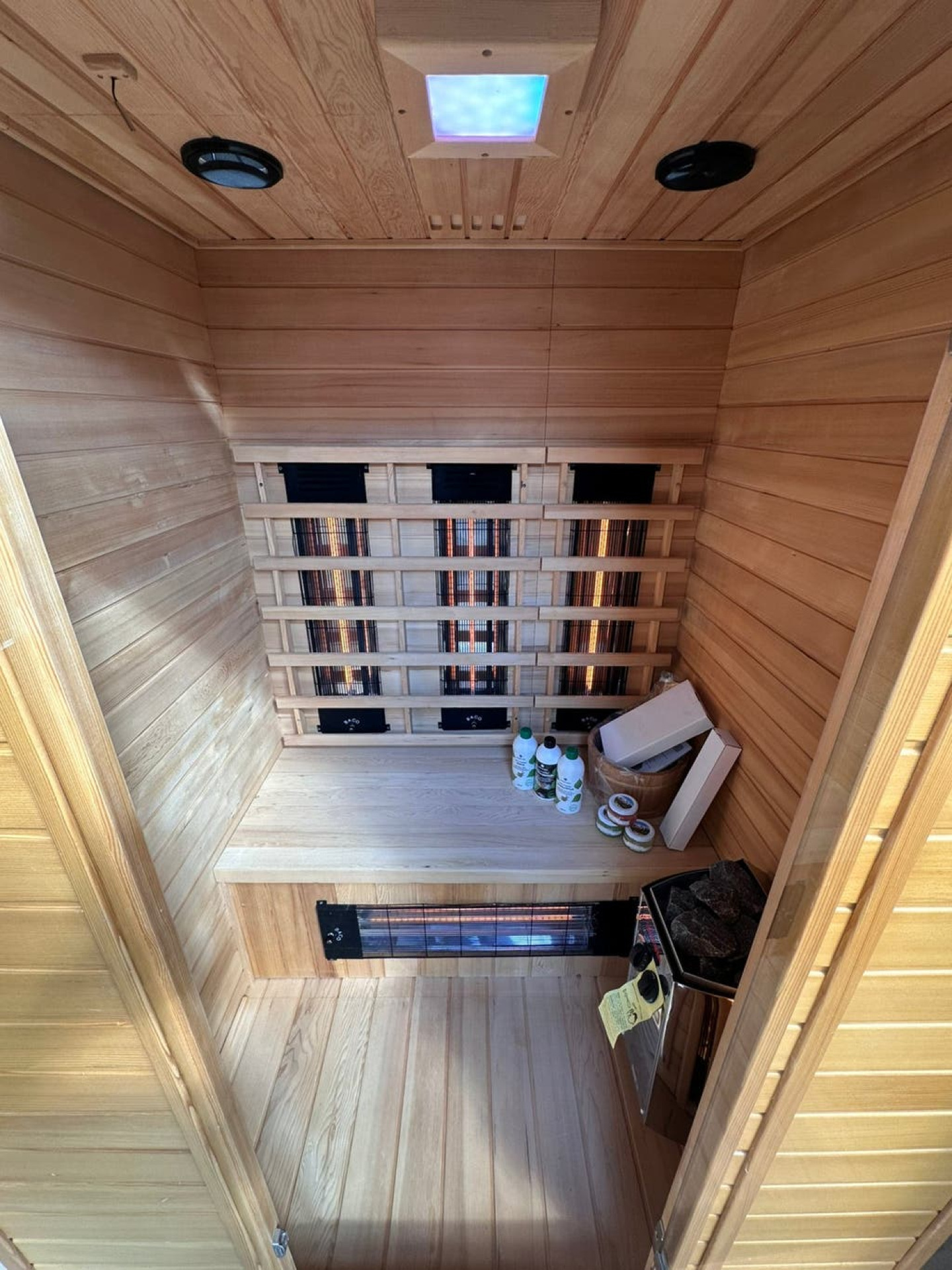 Combi Sauna | Triple Golf Stralers | Hemlock | 130x110 | 3,5kW Vega | BA35W galerijafbeelding 1