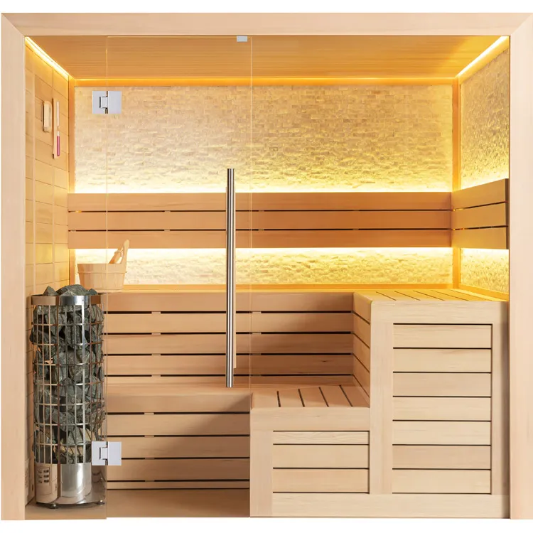 Finse Sauna | Hemlock | 180x180 | 9kW Cilindro | R6158P7 galerijafbeelding 1