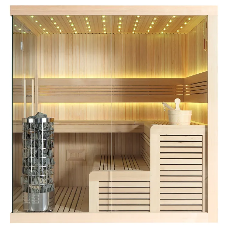 Finse Sauna | Hemlock | 180x180 | 9kW Cilindro | R6660P2 galerijafbeelding 3