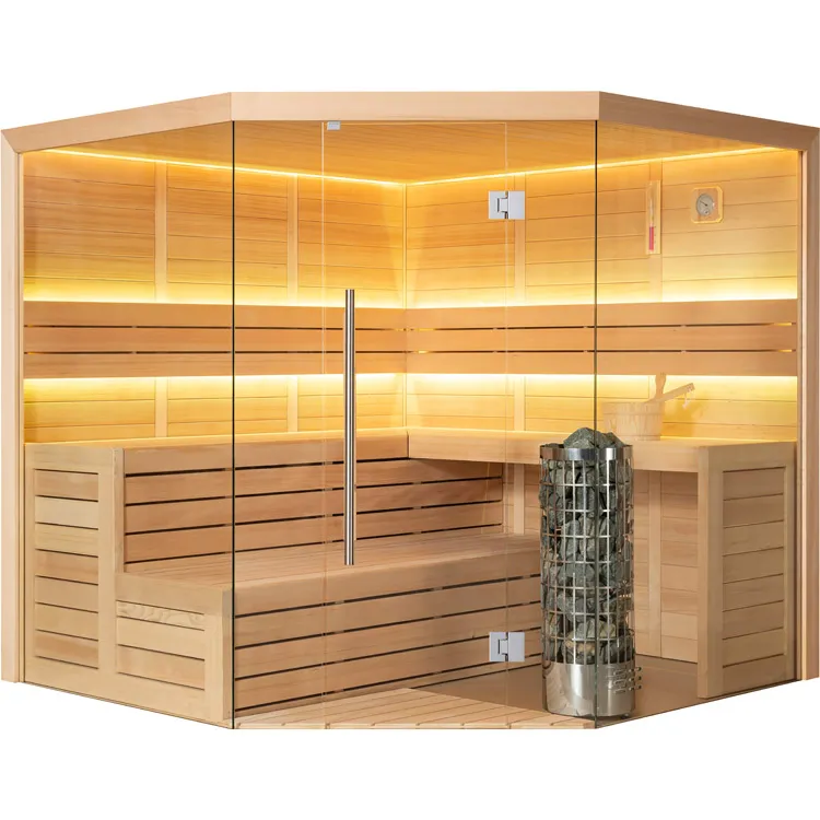 Hoofdafbeelding: Finse Sauna | Hemlock | 180x180 | 9kW Cilindro | R6166P7