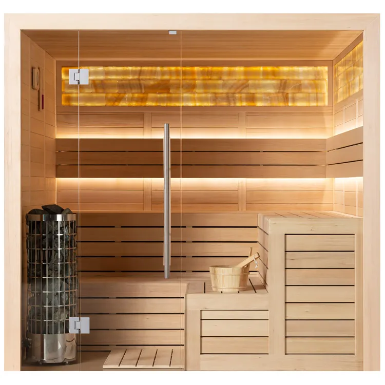 Hoofdafbeelding: Finse Sauna | Hemlock | 180x180 | 9kW Cilindro | R6178P4
