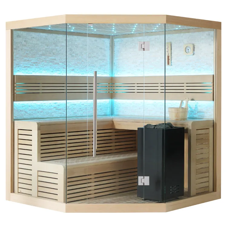 Hoofdafbeelding: Finse Sauna | Hemlock | 180x180 | 9kW Virta Bi-O | O6656P2