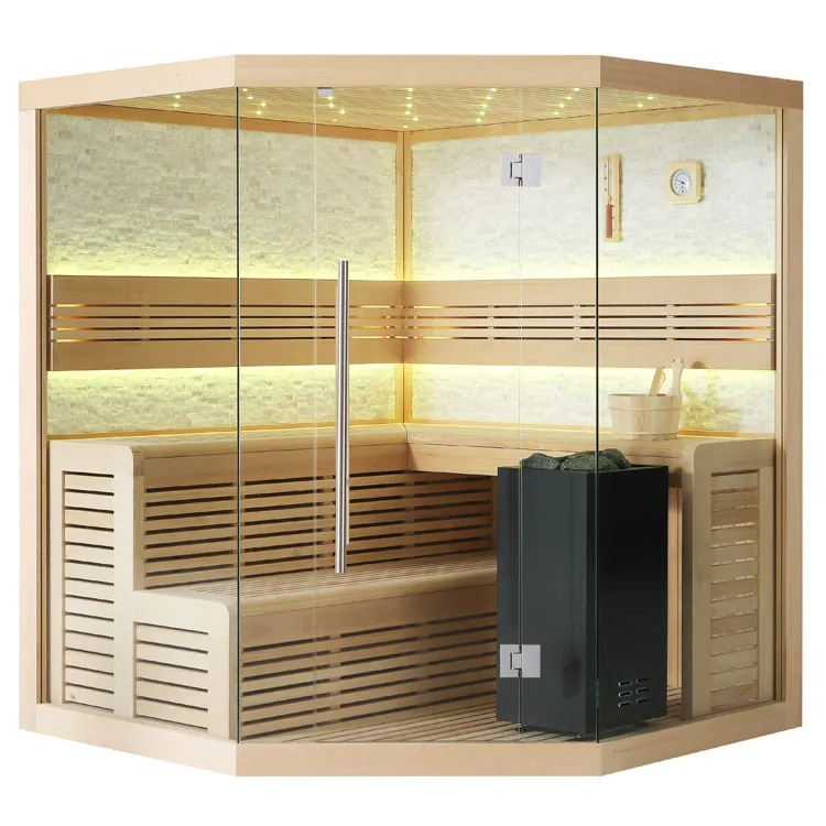 Finse Sauna | Hemlock | 180x180 | 9kW Virta Bi-O | O6656P2 galerijafbeelding 3