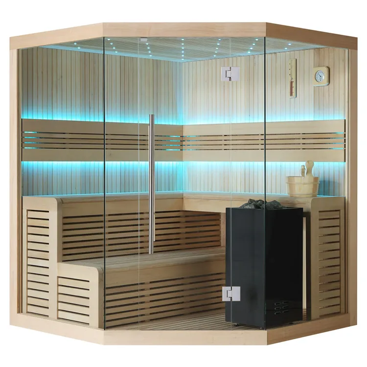 Hoofdafbeelding: Finse Sauna | Hemlock | 180x180 | 9kW Virta Bi-O | O6666P2