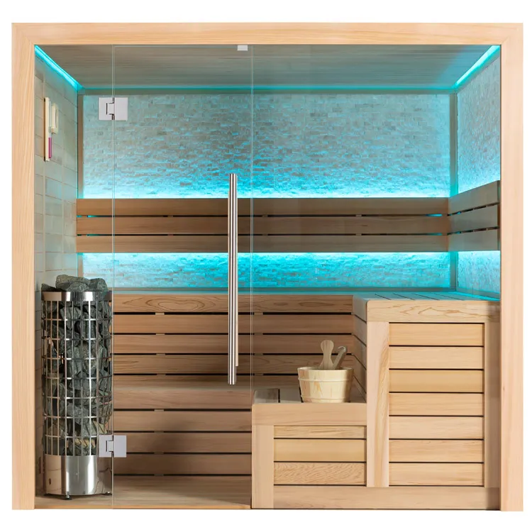 Finse Sauna | Red cedar | 180x180 | 9kW Cilindro | R6158P9 galerijafbeelding 1